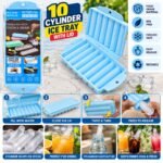 10 Cylinder Ice Tray with Lid – Long Ice Stick Maker Mould for Water Bottles, Juice & Cold Drinks - Image 2