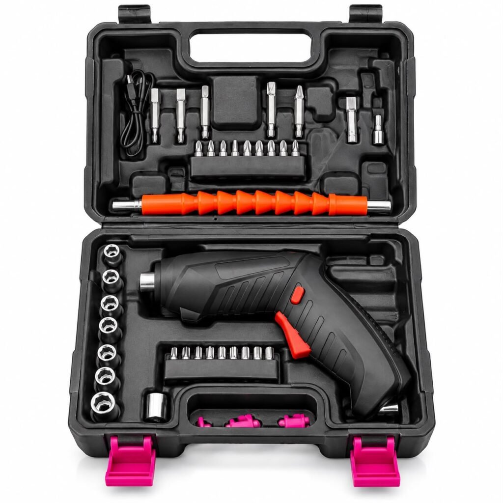 Cordless Electric Screwdriver Drill Kit with 47 Accessories – DelhiMallu