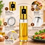 100ml Edible Oil Spray Bottle with Golden Stainless Steel Sprayer – Oil & Vinegar Dispenser - Image 4