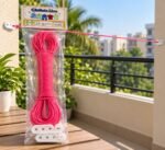 20 Meter Clothesline Rope with Plastic End Hooks – Strong & Flexible Washing Line for Home, Balcony & Outdoor Use - Image 2