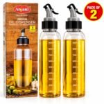 Anjani Origin Oil Dispenser Pack of 2 | 1 Litre Transparent Oil Bottles with Pump Dispenser & Measurement Markings