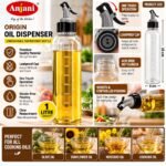 Anjani Origin Oil Dispenser Pack of 2 | 1 Litre Transparent Oil Bottles with Pump Dispenser & Measurement Markings - Image 2