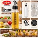 Anjani Origin Oil Dispenser Pack of 2 | 1 Litre Transparent Oil Bottles with Pump Dispenser & Measurement Markings - Image 3