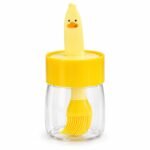 Cute Duck Silicone Oil Dispenser Brush with Transparent Bottle – Yellow