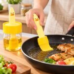 Cute Duck Silicone Oil Dispenser Brush with Transparent Bottle – Yellow - Image 3