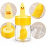 Cute Duck Silicone Oil Dispenser Brush with Transparent Bottle – Yellow - Image 4