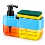 3-in-1 Dual Chamber Soap Dispenser with Sponge Holder | Kitchen Dishwashing Liquid Pump & Sink Organizer - Image 2