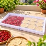 Food Drying Net with Double Zipper | Large Reusable Mesh Dryer for Papad, Chillies, Herbs, Spices & Dry Fruits
