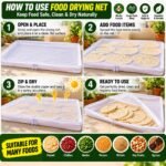 Food Drying Net with Double Zipper | Large Reusable Mesh Dryer for Papad, Chillies, Herbs, Spices & Dry Fruits - Image 3