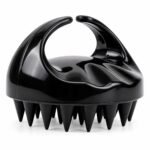 Hair Scalp Massager Shampoo Brush – Soft Silicone Head Scrubber & Scalp Massage Comb for Wet and Dry Hair (Black)