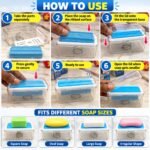 2-in-1 Laundry Soap Box with Blue Rollers | Portable Soap Dispenser & Clothes Washing Scrubber - Image 3