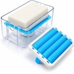 2-in-1 Laundry Soap Box with Blue Rollers | Portable Soap Dispenser & Clothes Washing Scrubber