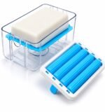 2-in-1 Laundry Soap Box with Blue Rollers | Portable Soap Dispenser & Clothes Washing Scrubber