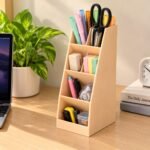Multi Compartment Desk Organizer & Pen Stand – Plastic Stationery Holder for Office, Study Table & Home - Image 3