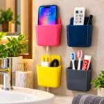Mobile Holder Set of 4 | Multi-Purpose Wall Mounted Storage Organizer for Bathroom, Kitchen & Office - Image 3