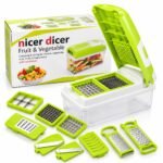 Nicer Dicer Fruit & Vegetable Chopper Set with Container | 13 Blade Attachments, Slicer, Grater & Peeler