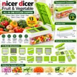 Nicer Dicer Fruit & Vegetable Chopper Set with Container | 13 Blade Attachments, Slicer, Grater & Peeler - Image 3
