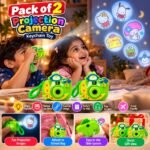 Pack of 2 Cartoon Projection Camera Keychain Toys for Kids | Mini LED Image Projector with Cute Cartoon Slides & Keychain Hook - Image 4