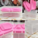 Pink Dual Compartment Plastic Storage Container with Flip-Top Lid - Image 2