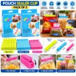 Pouch Sealer Clips Pack of 2 – 18 Pcs Reusable Food Storage Bag Clips in 3 Sizes - Image 2