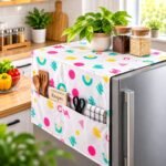 Printed Fridge Cover with 6 Side Pockets for Single Door Refrigerator | Kitchen Fridge Top & Side Dust Protector Organizer - Image 5