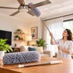 Telescopic Ceiling Fan Duster with Long Extendable Handle | Washable Microfiber Cleaning Brush for Fans, AC & Furniture - Image 3