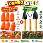 Vegetable Thumb Knife with 5 Finger Caps + 3-Piece Gardening Tools Set | Combo Sale - Image 2