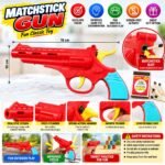 Pack of 3 Matchstick Toy Guns – Colourful Plastic Toy Revolver Set - Image 5