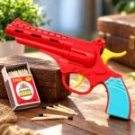 Pack of 3 Matchstick Toy Guns – Colourful Plastic Toy Revolver Set - Image 4