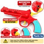Pack of 3 Matchstick Toy Guns – Colourful Plastic Toy Revolver Set - Image 3
