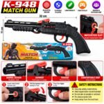 Pack of 2 Match Gun Toy – Black Plastic Toy Gun Set - Image 2