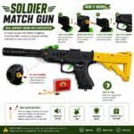 Soldier Match Gun Toy with Yellow Stock, Green Lock & Sound Effect – Black Plastic Toy Gun for Kids - Image 4