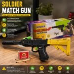 Soldier Match Gun Toy with Yellow Stock, Green Lock & Sound Effect – Black Plastic Toy Gun for Kids - Image 2