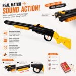 Pump Action Matchstick Sound Toy Gun – Black & Yellow Plastic Toy Shotgun - Image 3