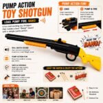 Pump Action Matchstick Sound Toy Gun – Black & Yellow Plastic Toy Shotgun - Image 2