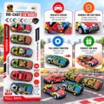 Set of 6 Die-Cast Racing Toy Cars with Pull-Back Action | Colorful Miniature Car Set for Kids Ages 3+ - Image 4