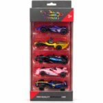 Formula 1 Die-Cast Style Toy Race Cars – Set of 5 Colorful Mini Racing Cars for Kids Ages 3+