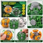Coffee Fidget Spinner Ball Toy – Rotating Stress Relief Fidget Ball, Push & Spin Sensory Toy for Kids, Assorted Colors - Image 4