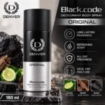 DENVER Black.code Original Deodorant Body Spray – 180 ml - Image 7
