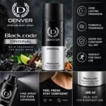 DENVER Black.code Original Deodorant Body Spray – 180 ml - Image 3