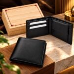 Men’s Black Bi-Fold Wallet with Multiple Card Slots & Gift Box - Image 4