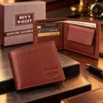 Men’s Brown Genuine Leather Bifold Wallet with Multiple Card Slots and Coin Pocket - Image 3