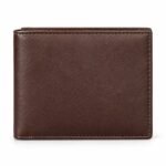 Men’s Brown Textured Bifold Wallet with Multiple Card Slots & Coin Pocket