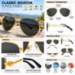 Men’s Gold Aviator Sunglasses with Dark Lenses – Classic Stylish Metal Frame - Image 5