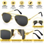 Men’s Gold Aviator Sunglasses with Dark Lenses – Classic Stylish Metal Frame - Image 4
