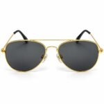 Men’s Gold Aviator Sunglasses with Dark Lenses – Classic Stylish Metal Frame