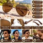 Men’s Brown Aviator Sunglasses with Gunmetal Frame – Classic Stylish Design - Image 4