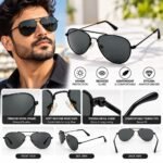 Men’s Black Aviator Sunglasses – Stylish Metal Frame with Dark Lenses - Image 5