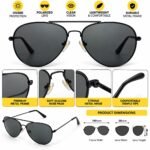 Men’s Black Aviator Sunglasses – Stylish Metal Frame with Dark Lenses - Image 4