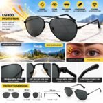 Men’s Black Aviator Sunglasses – Stylish Metal Frame with Dark Lenses - Image 2